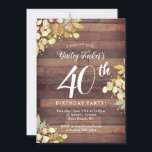Invitación El Relieve metalizado dorado Rustic Fall Florals t<br><div class="desc">El diseño presenta ramas pintadas de bonito y hojas en tonos otoño con puntos falsos de Relieve metalizado dorado sobre un fondo rústico de madera. Haga clic en el botón personalizar para obtener más flexibilidad al modificar el texto o mover los gráficos. Las variaciones de este diseño y los productos...</div>