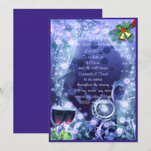 Invitación El reloj azul golpea a 12 Fiestas de Año Nuevo