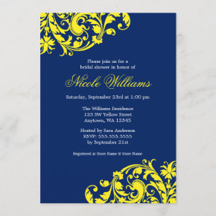 Invitación El remolino de los azules marinos y del amarillo