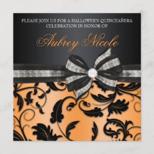 Invitación El remolino floral Quinceañera invita con el arco