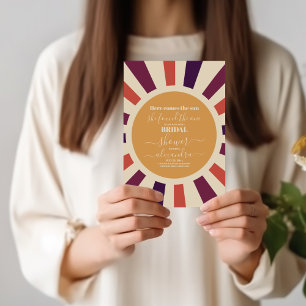 Invitación El retro bohemio llega aquí, la ducha de las novia
