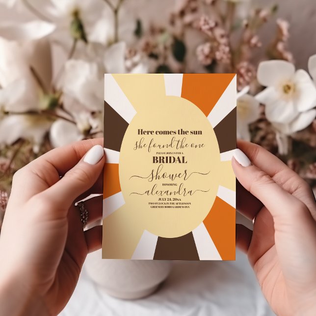Invitación El retro elegante viene por la ducha de las nubes (Subido por el creador)