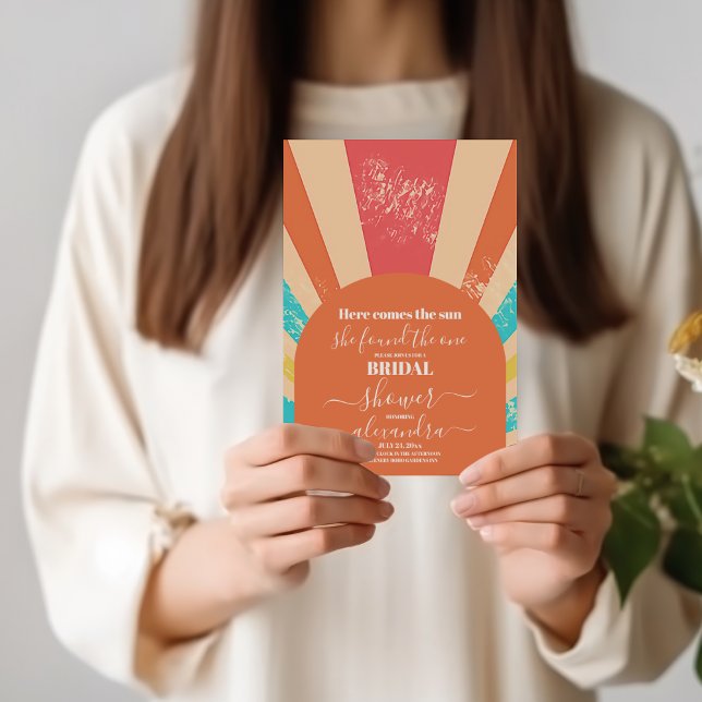 Invitación El retro viene aquí, la ducha de las novias solare (Subido por el creador)