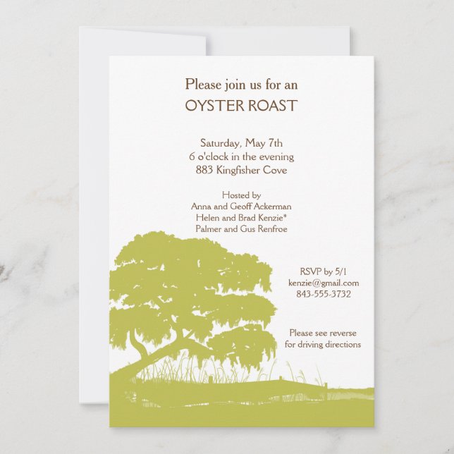 Invitación El roble con el musgo español por el pantano (Anverso)