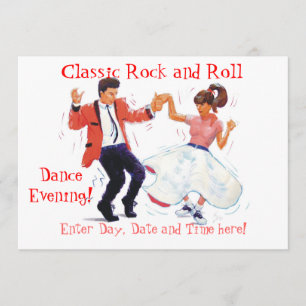 Invitación El rock-and-roll clásico Jive el baile
