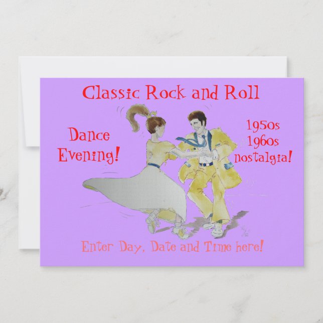 Invitación El rock-and-roll clásico Jive el baile (Anverso)