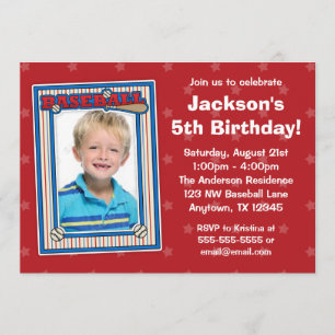 Invitación El rojo de la fiesta de cumpleaños de la foto del