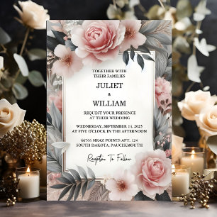 Invitación El Rosa Boda del Seda Pink Boho Peony Garden