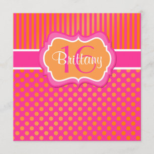 Invitación El rosa, décimosexto cumpleaños de los lunares