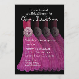 Invitación El rosa del brunch de la dama de honor viste el