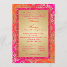 El rosa, naranja, FALSA boda del purpurina del oro