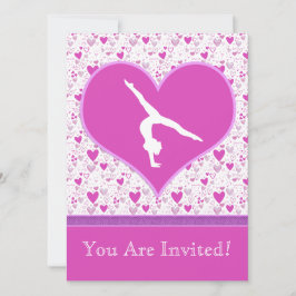 Invitación El rosa sortea al gimnasta de los corazones del o