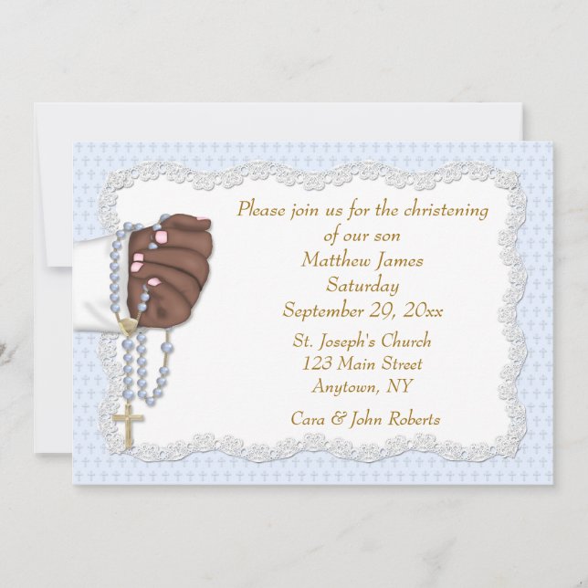 Invitación El rosario de la mano gotea el azul (Anverso)