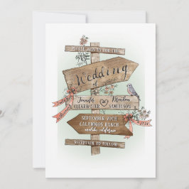 Invitación El Rótulo Boda dice que la campaña de la acuarela