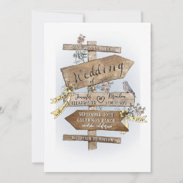 Invitación El Rótulo Boda dice que la campaña de la acuarela