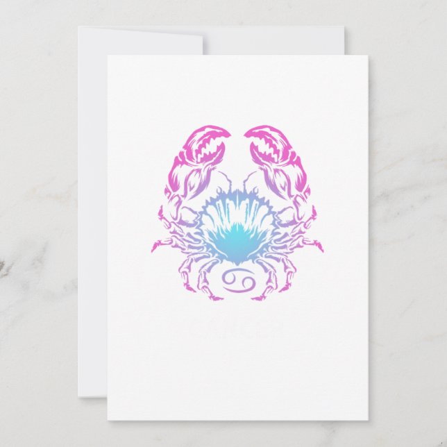 Invitación El Rótulo Zodiaco del Cáncer El regalo de cumpleañ (Anverso)