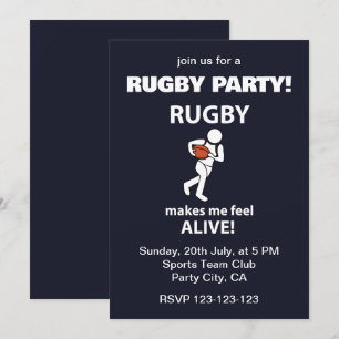 Invitación El Rugby Me Hace Sentir Vivo Fiesta de Rugby
