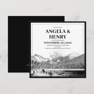Invitación El Rústico Y Moderno Paisaje De Las Montañas Guard