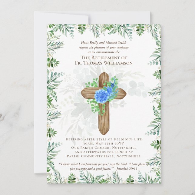 Invitación El sacerdote pastor diácono invita al retiro (Anverso)