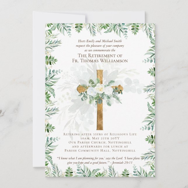 Invitación El sacerdote pastor diácono invita al retiro (Anverso)