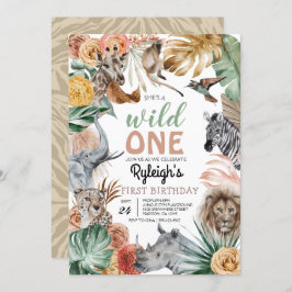Invitación El Safari Animal Boho Salvaje Un Cumpleaños