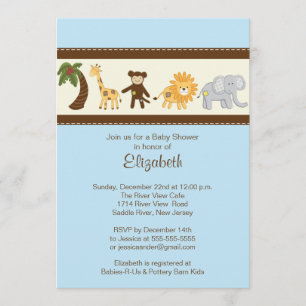Invitación El Safari Animal Boy Baby Shower