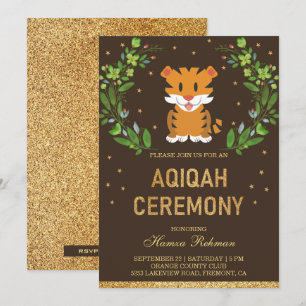 Invitación El Safari de la Selva Cubre al Tigre Aqiqah