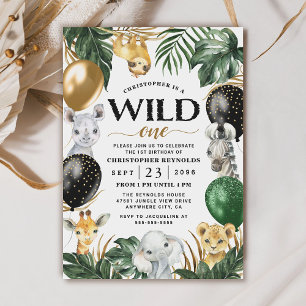 Invitación El Safari salvaje de una selva tema Fiesta de cump