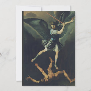 Invitación El santo arcángel Miguel derrota al diablo