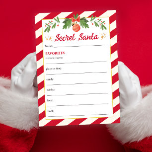 Invitación El secreto del cuestionario de Santa Navidades roj