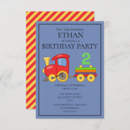 Invitación El segundo Fiesta de cumpleaños del niño del tren 