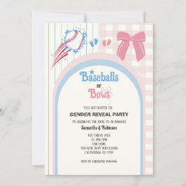 Invitación El sexo del bebé revela Baseballs o Bows