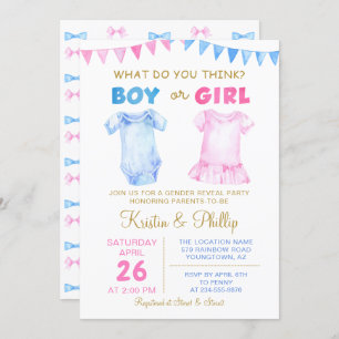 Invitación El sexo del niño o Chica revela la ducha azul rosa