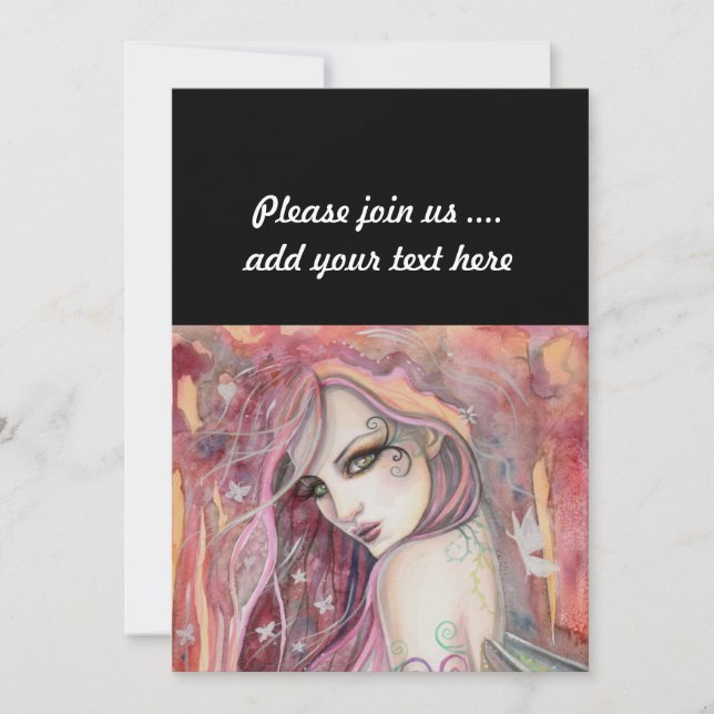 Invitación El Shy Flirt Moderno Fantasy Art (Anverso)