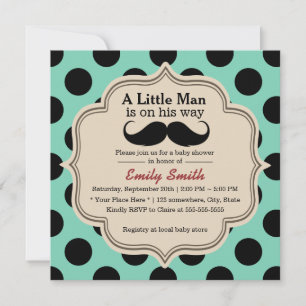 Invitación El simple polka pone el bigote en el pequeño hombr