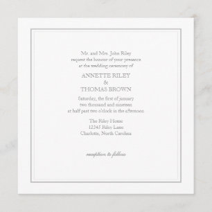 Invitación el simplemente wgry de la boda