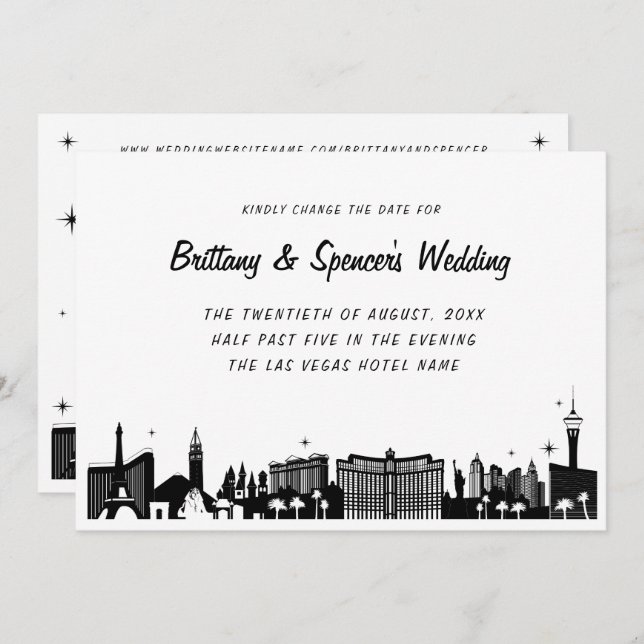 Invitación El Skyline de la franja de Las Vegas cambia la fec (Anverso / Reverso)
