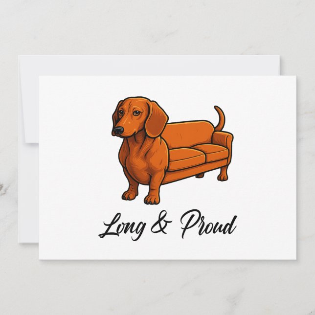 Invitación El Sofá De Perro Wiener Largo Y Orgulloso (Anverso)