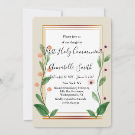 Invitación El sofisticado y clásico Primer Santo Comm