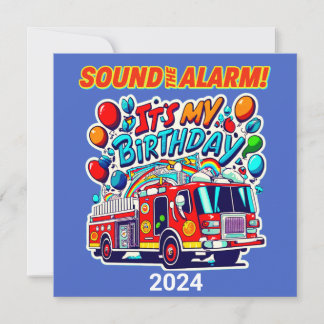 Invitación El sonido del cumpleaños del camión de bomberos de