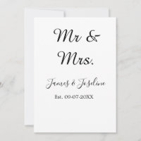 El Sr. y la Sra. añaden el nombre. Boda de año de 