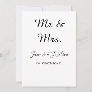 Invitación El Sr. y la Sra. añaden el nombre. Boda de año de 