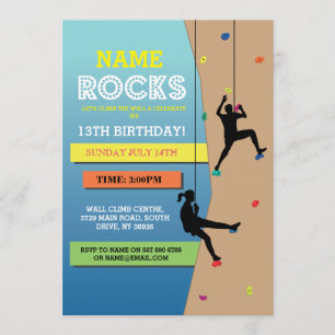 Invitación El subir de la pared de la fiesta de cumpleaños de