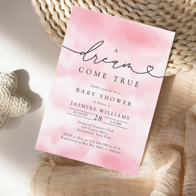 Invitación El sueño de la nube rosa se vuelve un verdadero Ba (Subido por el creador)
