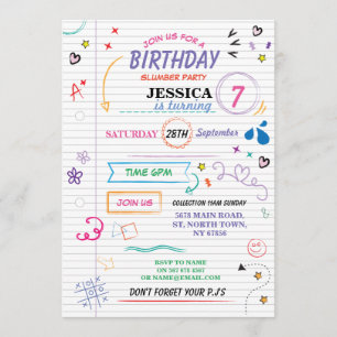 Invitación El sueño sobre bosquejo de la fiesta de cumpleaños