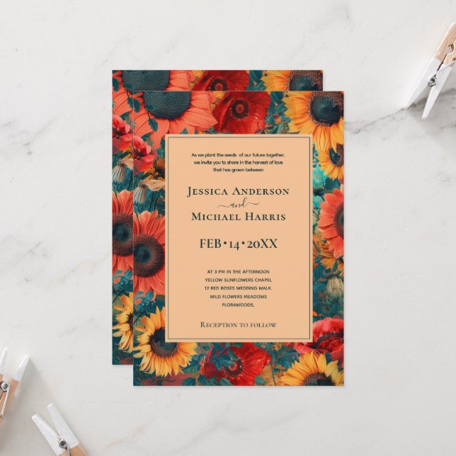 Invitación El Sunflower y la Rebelión de la amapola (Anverso/Reverso In Situ)