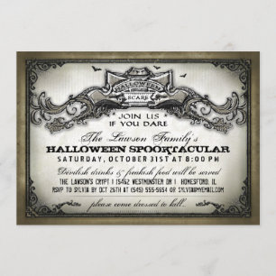 Invitación El susto de Halloween del vintage se une a nos si