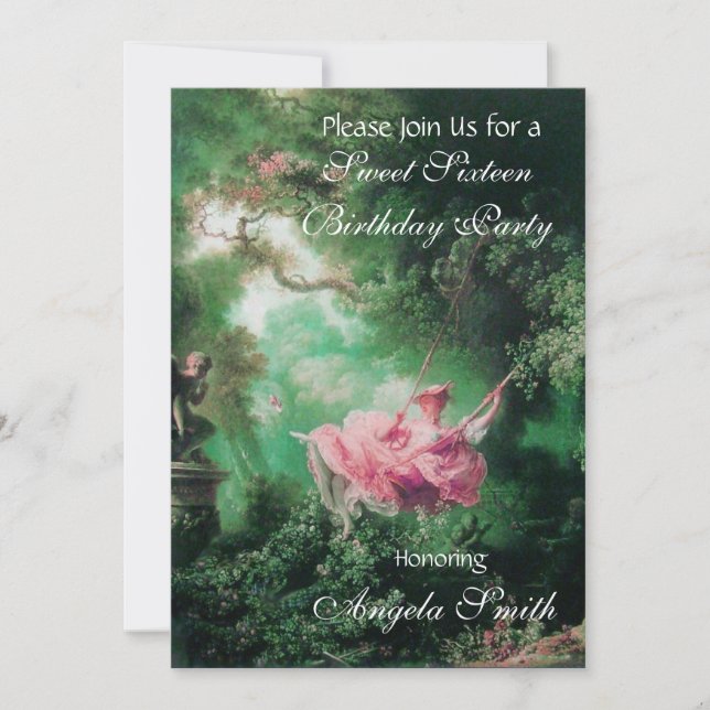 Invitación EL SWEET, EL FIESTA Fuchsia Champagne (Anverso)