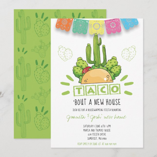 Invitación El Taco Calentador De La Casa 'Acerca De Una Nueva (Anverso / Reverso)