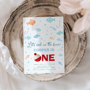 Invitación El tambor en la pesca divertida el primer cumpleañ